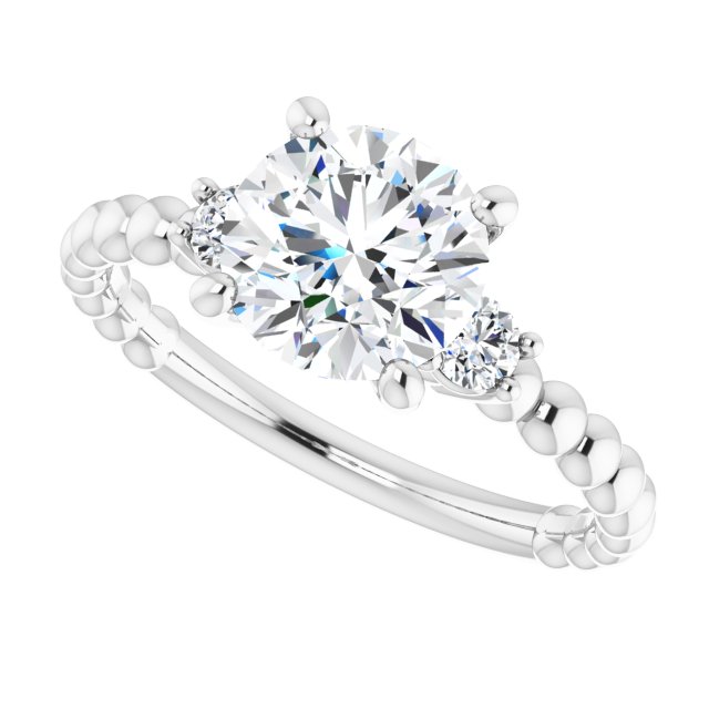 1.64 tcw Round Lab-Grown GH/VS2+ Modern Three Stone Engagement Ring in 14KW | View5 1.64 tcw Round Lab-Grown GH/VS2+ Modern Three Stone Engagement Ring in 14KW | View5