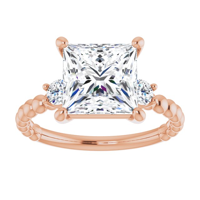 3.30 tcw Square Diamond EF/VS1+ Modern Three Stone Engagement Ring in 14KR | ViewS 3.30 tcw Square Diamond EF/VS1+ Modern Three Stone Engagement Ring in 14KR | ViewS