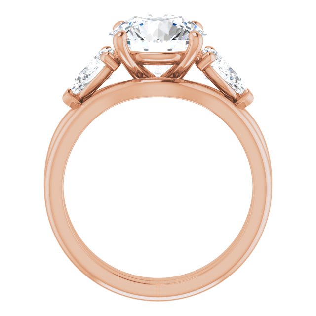 3.56 tcw Round Diamond GH/VS2+ Cathedral Three Stone Engagement Ring in 14KR | AllComponents_ViewB_4