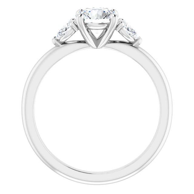 1.16 tcw Round Diamond GH/VS2+ Cathedral Three Stone Engagement Ring in 14KW | ViewB_4 1.16 tcw Round Diamond GH/VS2+ Cathedral Three Stone Engagement Ring in 14KW | ViewB_4
