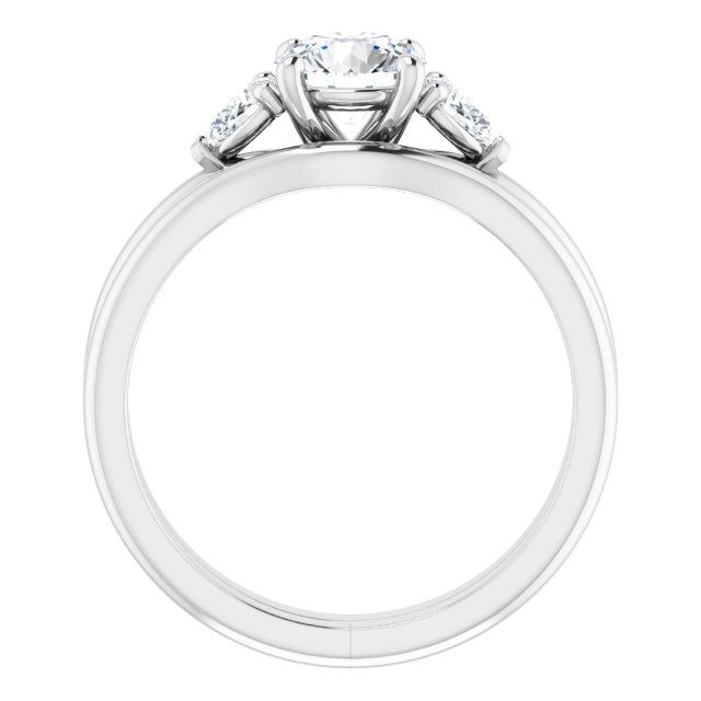 1.16 tcw Round Diamond GH/VS2+ Cathedral Three Stone Engagement Ring in 14KW | AllComponents_ViewB_4 1.16 tcw Round Diamond GH/VS2+ Cathedral Three Stone Engagement Ring in 14KW | AllComponents_ViewB_4