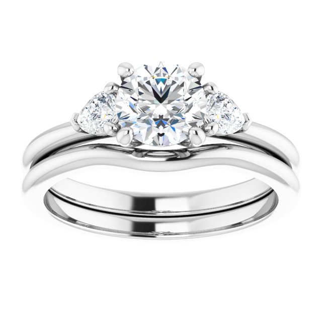 1.16 tcw Round Diamond GH/VS2+ Cathedral Three Stone Engagement Ring in 14KW | AllComponents_ViewS 1.16 tcw Round Diamond GH/VS2+ Cathedral Three Stone Engagement Ring in 14KW | AllComponents_ViewS
