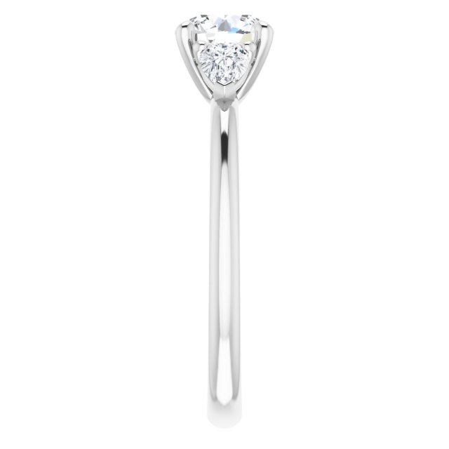 1.16 tcw Round Diamond GH/VS2+ Cathedral Three Stone Engagement Ring in 14KW | ViewE 1.16 tcw Round Diamond GH/VS2+ Cathedral Three Stone Engagement Ring in 14KW | ViewE