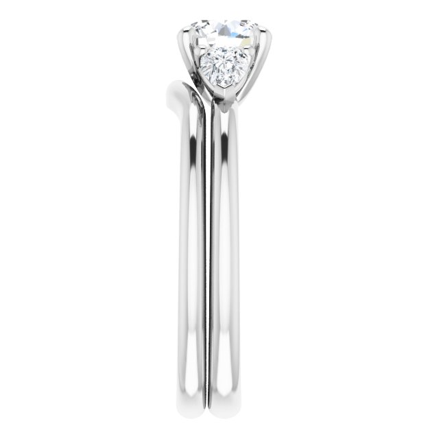 1.16 tcw Round Diamond GH/VS2+ Cathedral Three Stone Engagement Ring in 14KW | AllComponents_ViewE 1.16 tcw Round Diamond GH/VS2+ Cathedral Three Stone Engagement Ring in 14KW | AllComponents_ViewE