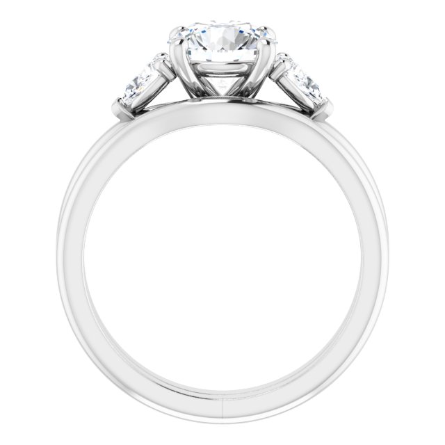 1.62 tcw Round Moissanite DEF/VVS Cathedral Three Stone Engagement Ring in PLAT | AllComponents_ViewB_4