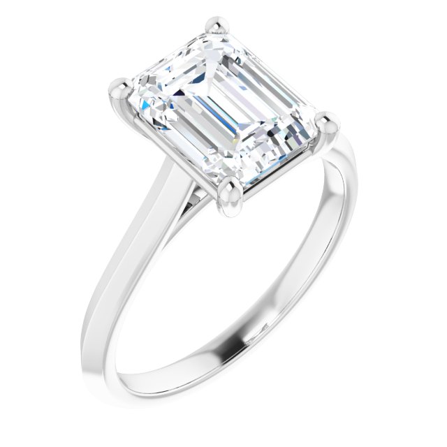 2.52 carat Emerald Diamond D/VVS2+ Vintage Solitaire Engagement Ring in PLAT | ViewA 2.52 carat Emerald Diamond D/VVS2+ Vintage Solitaire Engagement Ring in PLAT | ViewA