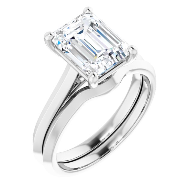 2.52 carat Emerald Diamond D/VVS2+ Vintage Solitaire Engagement Ring in PLAT | AllComponents_ViewA 2.52 carat Emerald Diamond D/VVS2+ Vintage Solitaire Engagement Ring in PLAT | AllComponents_ViewA