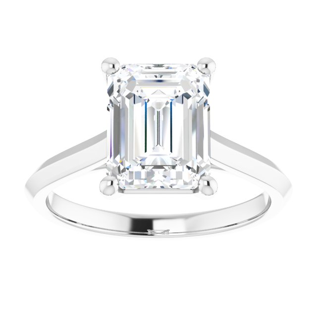 2.52 carat Emerald Diamond D/VVS2+ Vintage Solitaire Engagement Ring in PLAT | ViewS 2.52 carat Emerald Diamond D/VVS2+ Vintage Solitaire Engagement Ring in PLAT | ViewS