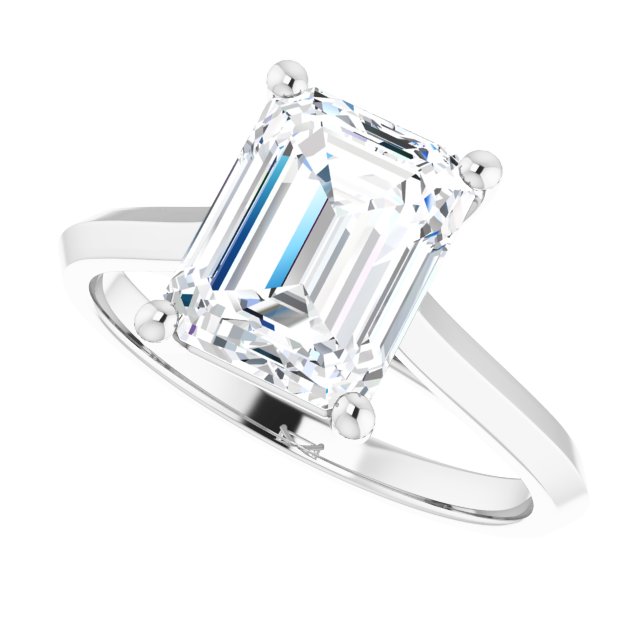 2.52 carat Emerald Diamond D/VVS2+ Vintage Solitaire Engagement Ring in PLAT | View5 2.52 carat Emerald Diamond D/VVS2+ Vintage Solitaire Engagement Ring in PLAT | View5