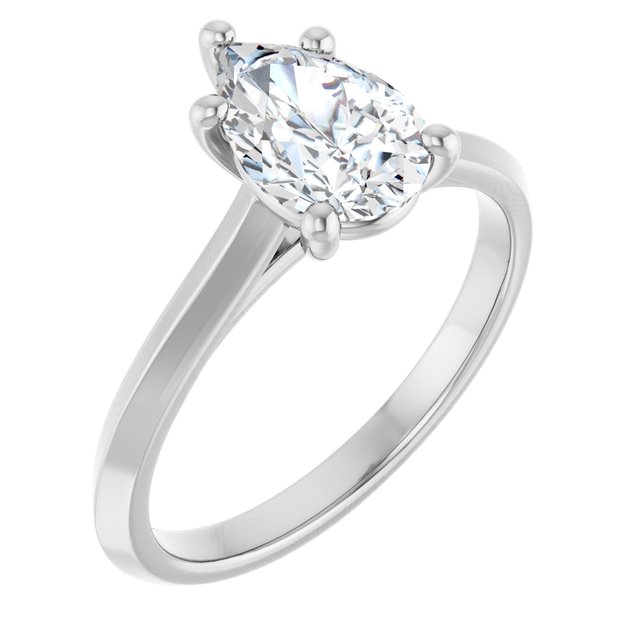 1.50 carat Pear Lab-Grown GH/VS2+ Vintage Solitaire Engagement Ring in 14KW | ViewA 1.50 carat Pear Lab-Grown GH/VS2+ Vintage Solitaire Engagement Ring in 14KW | ViewA