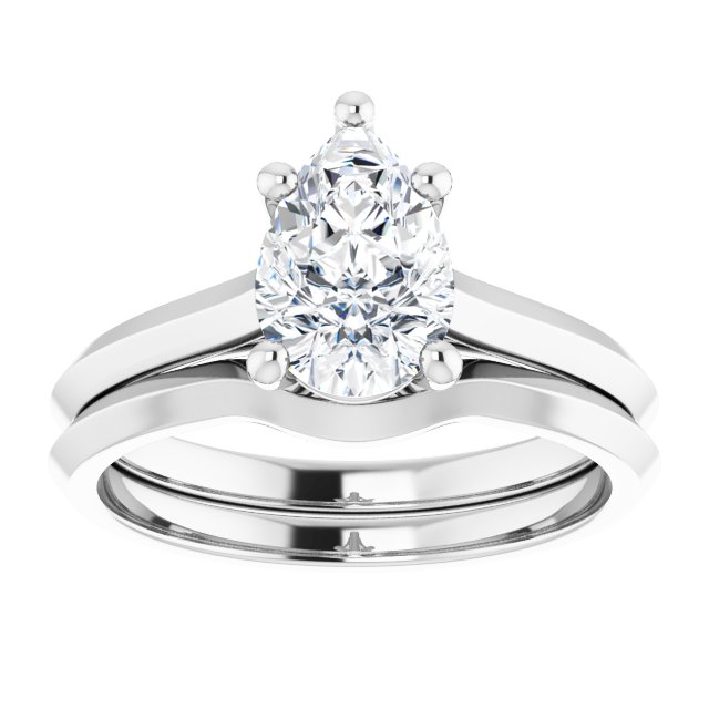 1.50 carat Pear Lab-Grown GH/VS2+ Vintage Solitaire Engagement Ring in 14KW | AllComponents_ViewS 1.50 carat Pear Lab-Grown GH/VS2+ Vintage Solitaire Engagement Ring in 14KW | AllComponents_ViewS