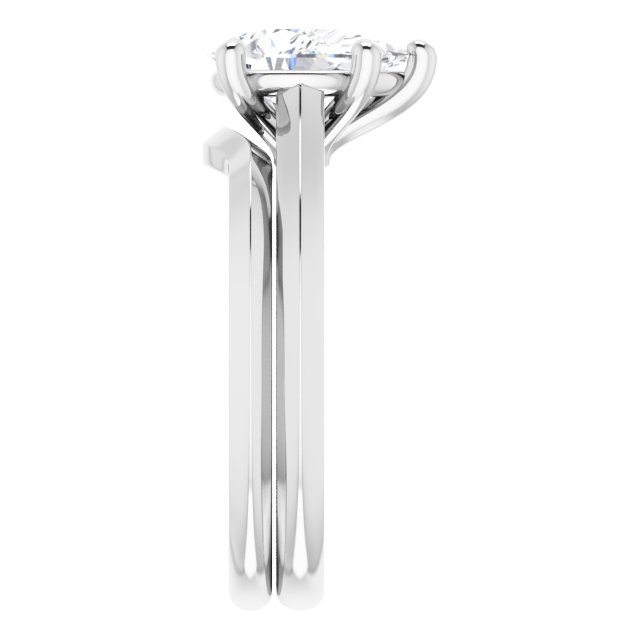 1.50 carat Pear Lab-Grown GH/VS2+ Vintage Solitaire Engagement Ring in 14KW | AllComponents_ViewE 1.50 carat Pear Lab-Grown GH/VS2+ Vintage Solitaire Engagement Ring in 14KW | AllComponents_ViewE