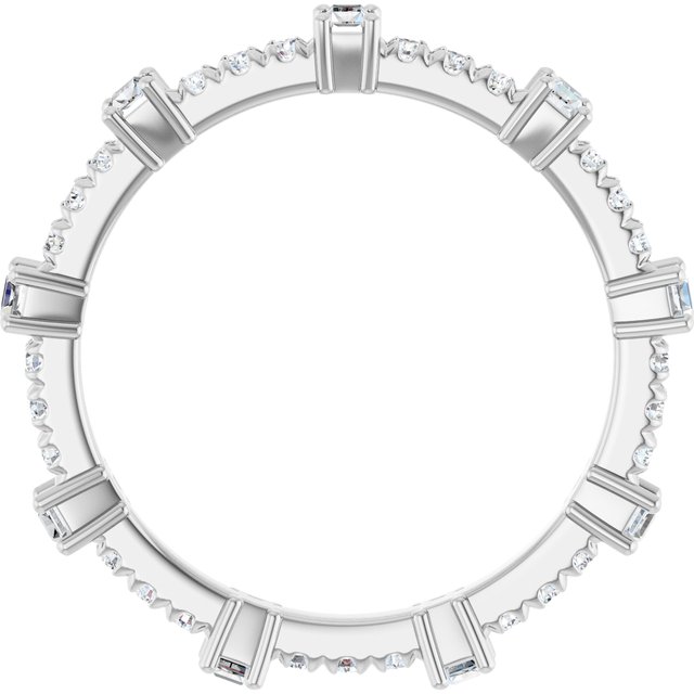 Alternating 0.54 tcw Straight Baguette Lab-Grown EF/VS1+ Eternity Ring in PLAT | ViewB_4 Alternating 0.54 tcw Straight Baguette Lab-Grown EF/VS1+ Eternity Ring in PLAT | ViewB_4