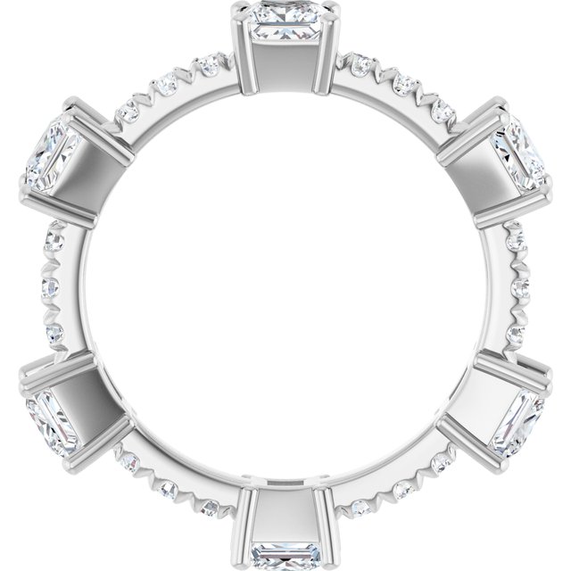 Alternating 2.22 tcw Square Lab-Grown D/VVS2+ Eternity Ring in PLAT | ViewB_4