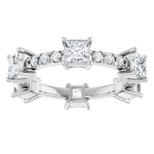 Alternating 2.22 tcw Square Lab-Grown D/VVS2+ Eternity Ring in PLAT | ViewS