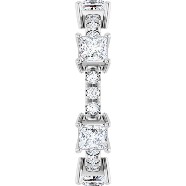 Alternating 2.22 tcw Square Lab-Grown D/VVS2+ Eternity Ring in PLAT | ViewE