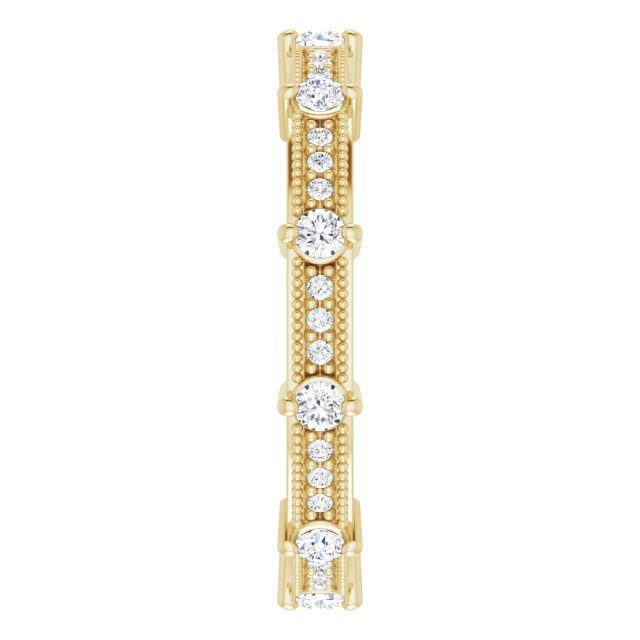 Alternating 0.45 tcw Round Moissanite DEF/VVS Eternity Ring in 14KY | ViewE Alternating 0.45 tcw Round Moissanite DEF/VVS Eternity Ring in 14KY | ViewE