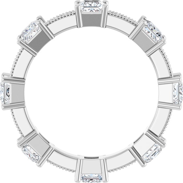 Alternating 2.20 tcw Square Diamond D/VVS2+ Eternity Ring in PLAT | ViewB_4