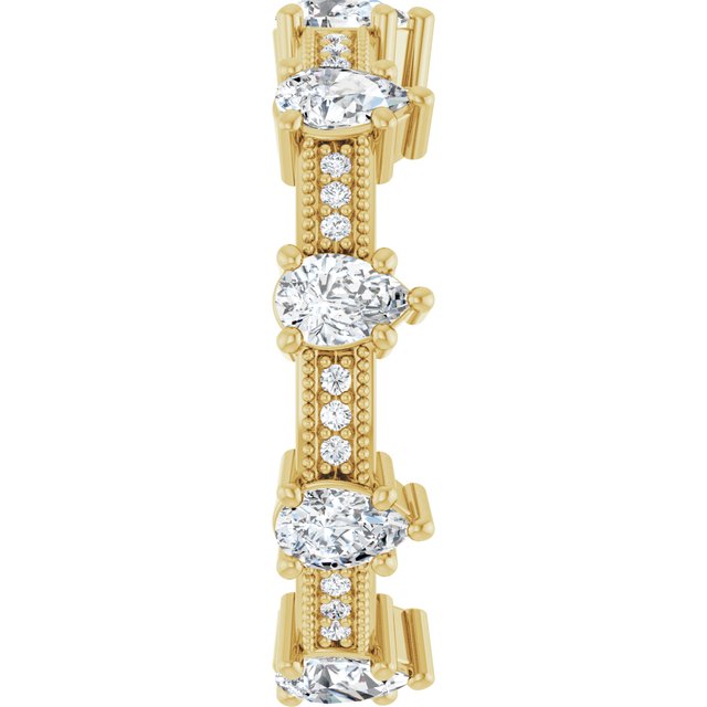 Alternating 2.03 tcw Pear Diamond D/VVS2+ Eternity Ring in 14KY | ViewE Alternating 2.03 tcw Pear Diamond D/VVS2+ Eternity Ring in 14KY | ViewE