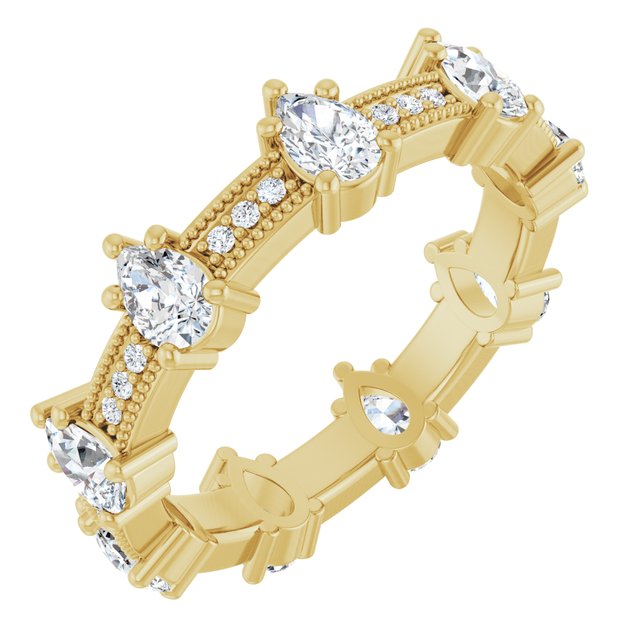 Alternating 2.03 tcw Pear Diamond D/VVS2+ Eternity Ring in 14KY | ViewA Alternating 2.03 tcw Pear Diamond D/VVS2+ Eternity Ring in 14KY | ViewA