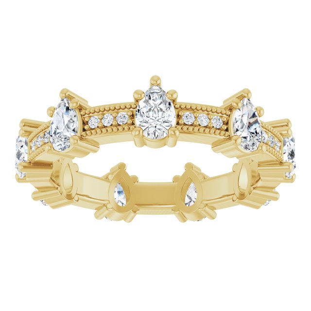 Alternating 2.03 tcw Pear Diamond D/VVS2+ Eternity Ring in 14KY | ViewS Alternating 2.03 tcw Pear Diamond D/VVS2+ Eternity Ring in 14KY | ViewS