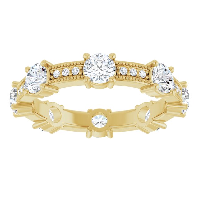 Alternating 1.96 tcw Round Diamond D/VVS2+ Eternity Ring in 18KY | ViewS Alternating 1.96 tcw Round Diamond D/VVS2+ Eternity Ring in 18KY | ViewS