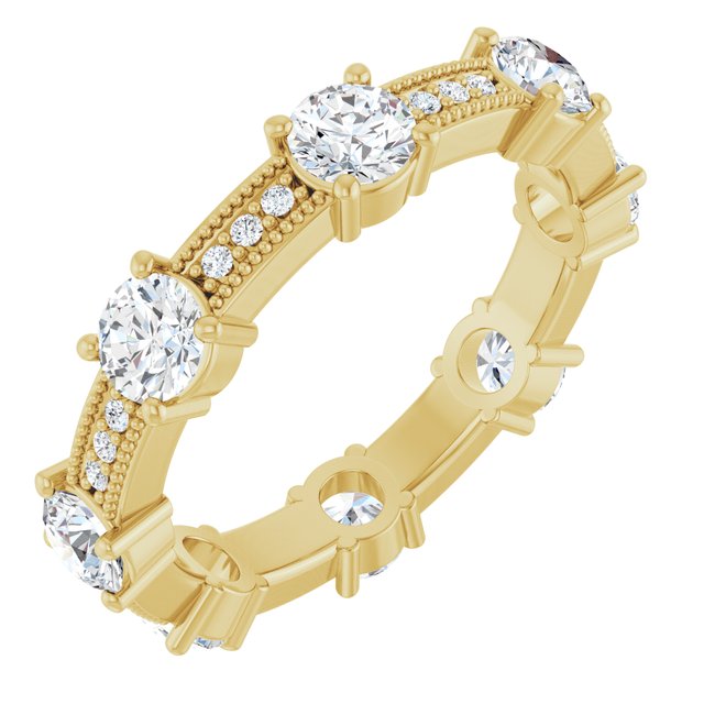 Alternating 1.96 tcw Round Diamond D/VVS2+ Eternity Ring in 18KY | ViewA Alternating 1.96 tcw Round Diamond D/VVS2+ Eternity Ring in 18KY | ViewA