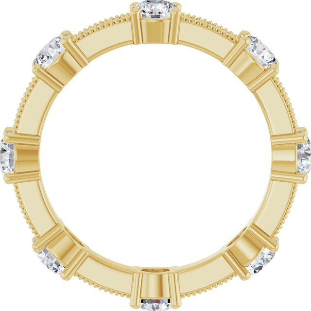 Alternating 1.96 tcw Round Diamond D/VVS2+ Eternity Ring in 18KY | ViewB_4 Alternating 1.96 tcw Round Diamond D/VVS2+ Eternity Ring in 18KY | ViewB_4