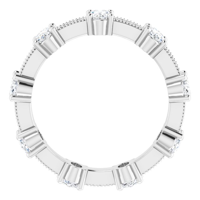 Alternating 2.48 tcw Oval Diamond EF/VS1+ Eternity Ring in 14KW | ViewB_4