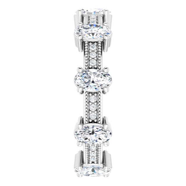 Alternating 2.48 tcw Oval Diamond EF/VS1+ Eternity Ring in 14KW | ViewE