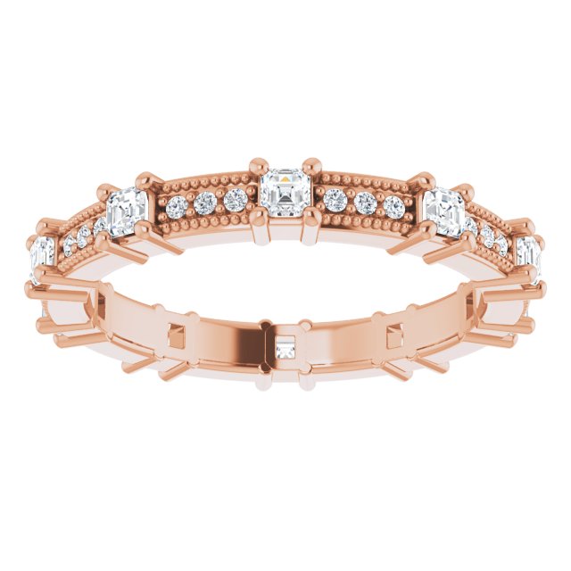 Alternating 0.75 tcw Asscher Lab-Grown EF/VS1+ Eternity Ring in 14KR | ViewS Alternating 0.75 tcw Asscher Lab-Grown EF/VS1+ Eternity Ring in 14KR | ViewS
