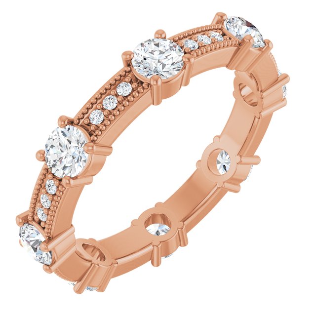 Alternating 1.40 tcw Round Diamond D/VVS2+ Eternity Ring in 18KR | ViewA Alternating 1.40 tcw Round Diamond D/VVS2+ Eternity Ring in 18KR | ViewA