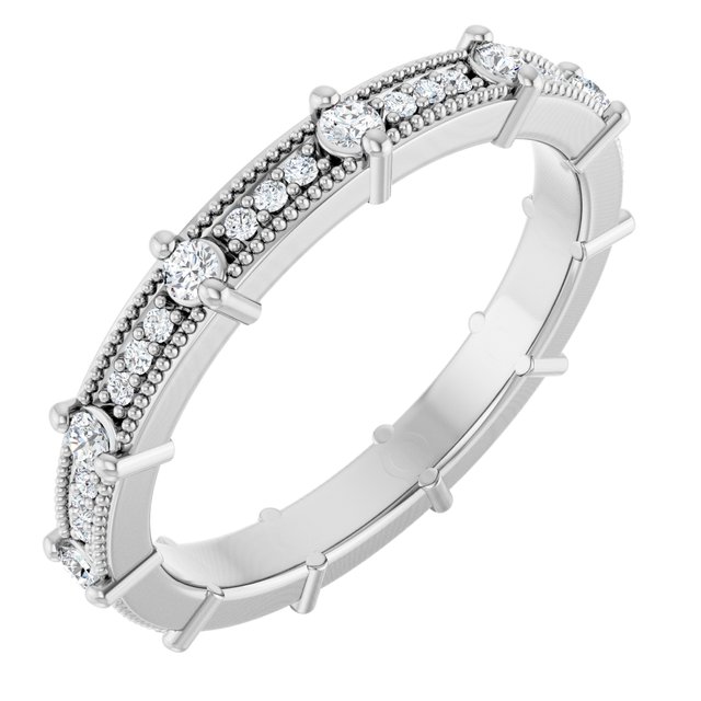 Alternating 0.39 tcw Round Diamond EF/VS1+ Eternity Ring in 14KW | ViewA Alternating 0.39 tcw Round Diamond EF/VS1+ Eternity Ring in 14KW | ViewA