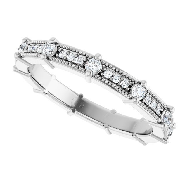 Alternating 0.39 tcw Round Diamond EF/VS1+ Eternity Ring in 14KW | View5 Alternating 0.39 tcw Round Diamond EF/VS1+ Eternity Ring in 14KW | View5