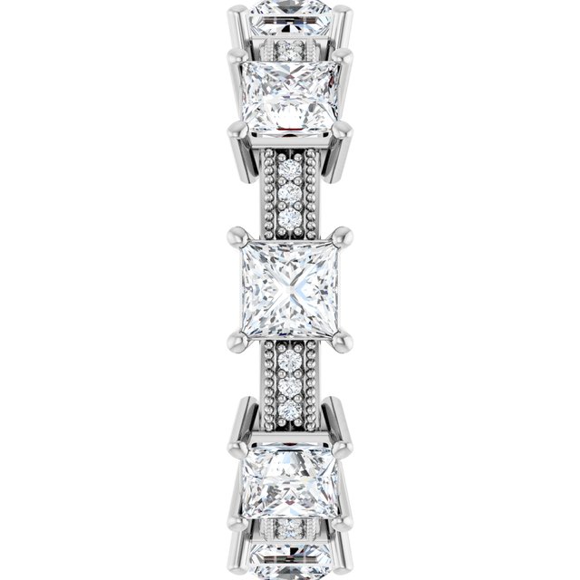 Alternating 3.40 tcw Square Lab-Grown EF/VS1+ Eternity Ring in 18KW | ViewE Alternating 3.40 tcw Square Lab-Grown EF/VS1+ Eternity Ring in 18KW | ViewE