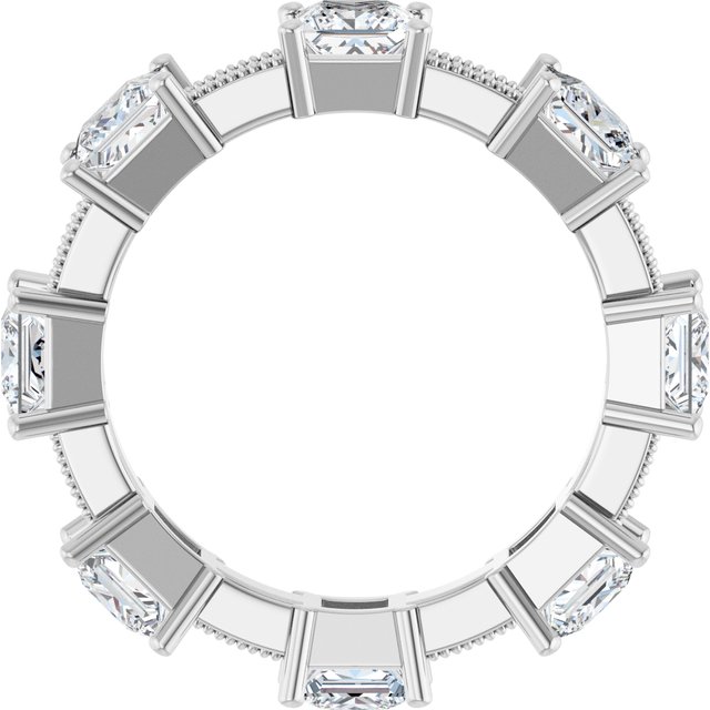 Alternating 3.40 tcw Square Lab-Grown EF/VS1+ Eternity Ring in 18KW | ViewB_4 Alternating 3.40 tcw Square Lab-Grown EF/VS1+ Eternity Ring in 18KW | ViewB_4