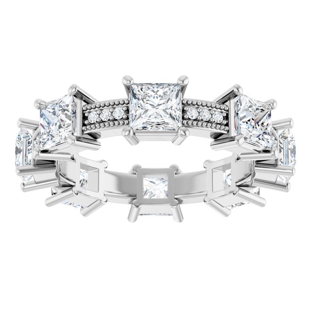 Alternating 3.40 tcw Square Lab-Grown EF/VS1+ Eternity Ring in 18KW | ViewS Alternating 3.40 tcw Square Lab-Grown EF/VS1+ Eternity Ring in 18KW | ViewS