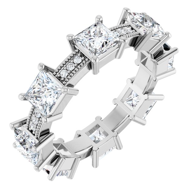 Alternating 3.40 tcw Square Lab-Grown EF/VS1+ Eternity Ring in 18KW | ViewA Alternating 3.40 tcw Square Lab-Grown EF/VS1+ Eternity Ring in 18KW | ViewA