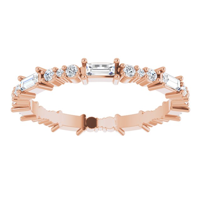 Alternating 0.67 tcw Straight Baguette Diamond GH/VS2+ Eternity Ring in 14KR | ViewS Alternating 0.67 tcw Straight Baguette Diamond GH/VS2+ Eternity Ring in 14KR | ViewS