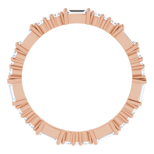 Alternating 0.67 tcw Straight Baguette Diamond GH/VS2+ Eternity Ring in 14KR | ViewB_4 Alternating 0.67 tcw Straight Baguette Diamond GH/VS2+ Eternity Ring in 14KR | ViewB_4