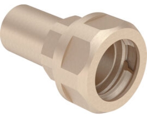Picture of Geberit - Übergangsstücke GEBERIT MAPRESS DR-Messing CW602N mit Klemmringverschraubung für Wellrohre, NPW, Einschubende, DN 1: 20, d mm: 18, L cm: 6.7, H cm: 5.9, PN bar: 10, Art.Nr. : 22432
