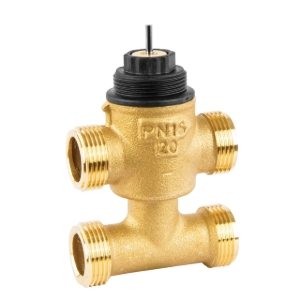 Picture of Honeywell Resideo -  Dreiwegeventil mit Bypass VYE, Messing, PN16, DN15, kvs 0.63, flach dichtend, stetig, Art.Nr. : VYE15B0.63M