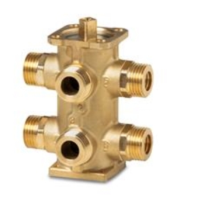 Picture of Siemens - 6-Weg Kugelhahn kompakt, Aussengewinde, PN16, DN10, kvs links 0.65, rechts 1.0, Art.Nr. :VWG42.10-0.65-1