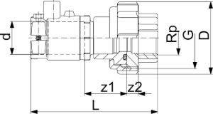 Picture of +GF+ INSTAFLEX Übergangs-Verschraubung PB/Messing Elektroschweissen / Innengewinde, d mm: 16, Art.Nr.: 760857221
