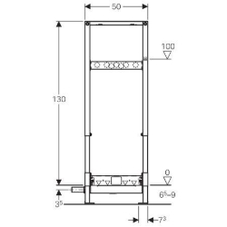 Picture of Geberit Duofix Element für Dusche, 130 cm, mit Wandablauf, Wandarmatur Aufputz, für Estrichhöhe am Einlauf 65–90 mm, Art.Nr. : 111.589.00.1