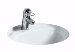 Picture of Laufen FIORA - Einbauwaschtisch von unten, mit Armaturenbank, geschliffen, 000 weiss, 455 x 455 x 195, Art.Nr. : H8117800000001
