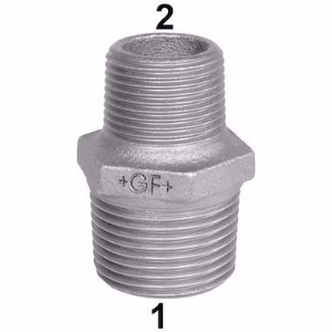 Picture of +GF+ 245 Doppelnippel, reduziert, ISO/EN N8, Dim. (1-2): 3/4" ‑ 1/2", Art.Nr.: 770245122