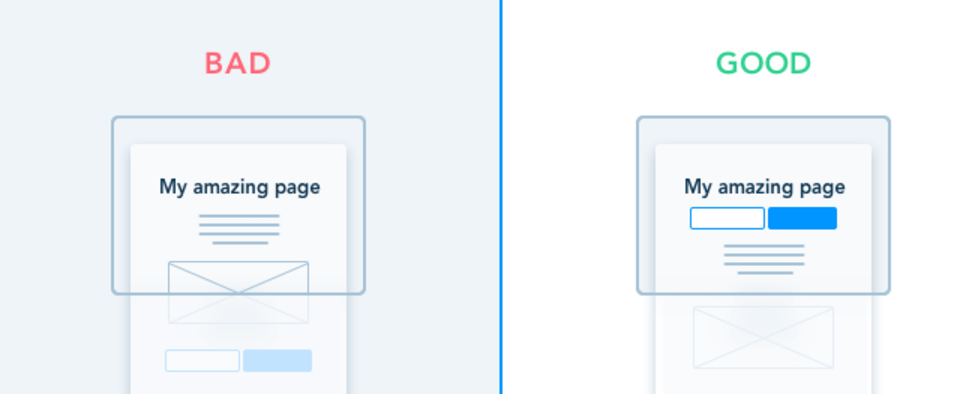 CTA butonları konumlandırma