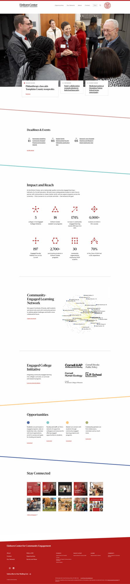 Screenshot of Einhorn Center for Community Engagement website