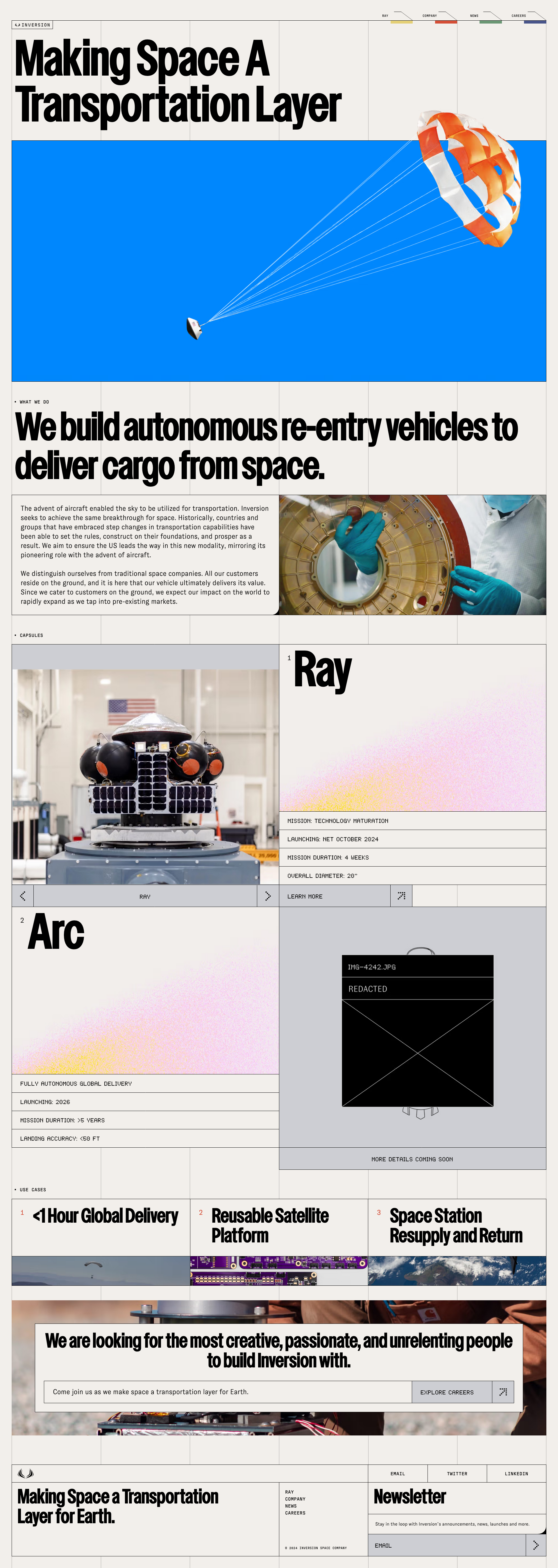 Screenshot of Inversion website